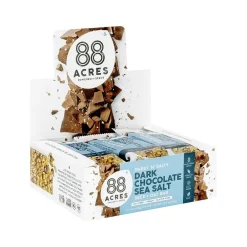 88 Acres Sweet 'N' Salty Gluten-Free Dark Chocolate/Sea Salt Seed and Oat Bar, 1.6 oz., 9 Bars/Box (310001)