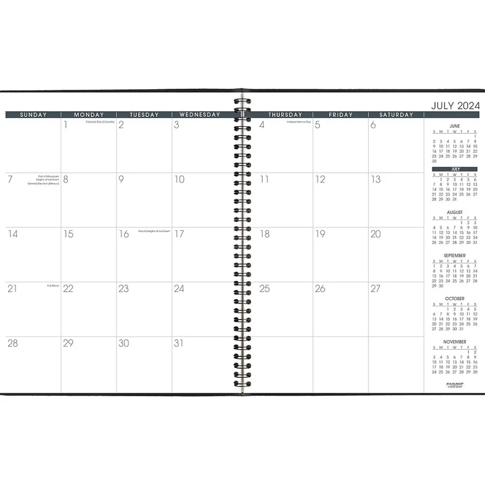 Academic Planners|AT-A-GLANCE 2024-2025 9" x 11" Academic Monthly Planner, Faux Leather Cover, Black (70-074-05-25)