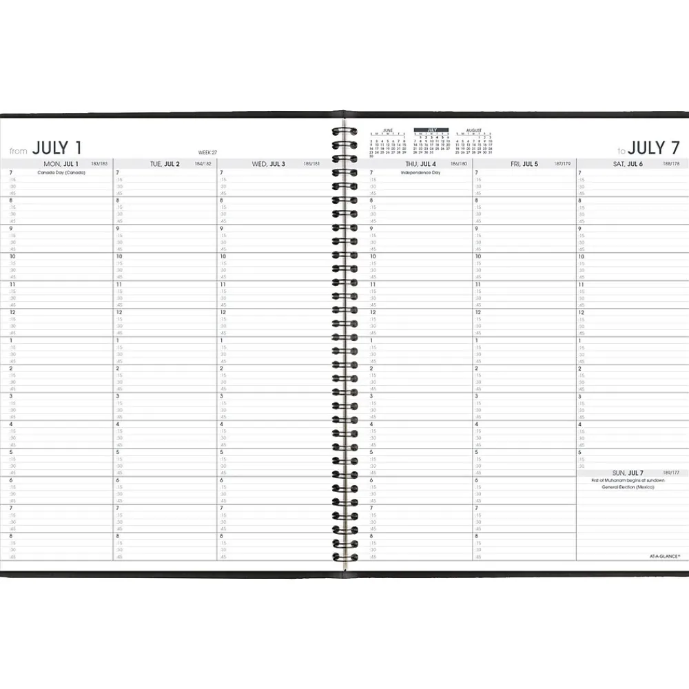 Academic Planners|AT-A-GLANCE 2024-2025 8.25" x 11" Academic Weekly Appointment Book, Faux Leather Cover, Black (70-957-05-25)