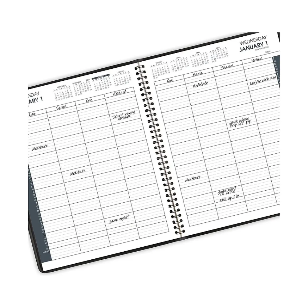 2025 Planners|AT-A-GLANCE 2025 8.5" x 11" Calendar Year Daily Appointment Book, Faux Leather Cover, Black, 2/Set (70-212-05-25)