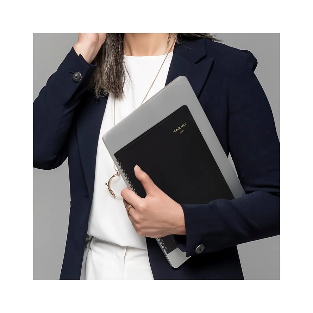 2025 Planners|AT-A-GLANCE 2025 8" x 10" Calendar Year/Monthly Planner, Faux Leather Cover Black (70-130-05-25)