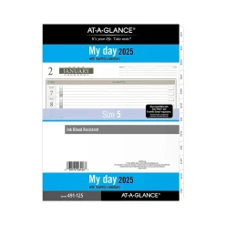 Calendars & Planners Refills|AT-A-GLANCE 2025 11" x 8.5" Daily & Monthly Planner Refill, White/Brown (491-125-25)