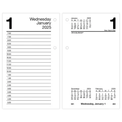 Calendars & Planners Refills|AT-A-GLANCE 2025 6" x 3.5" Daily Calendar Refill, White/Black (E717T-50-25)