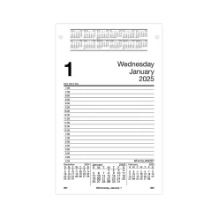 Calendars & Planners Refills|AT-A-GLANCE 2025 8" x 5" Daily Desk Pad Calendar Refill, White/Black (E458-50-25)