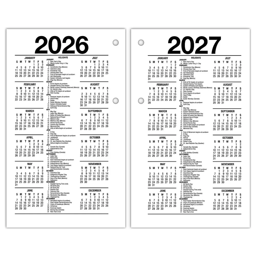 Calendars & Planners Refills|AT-A-GLANCE 2025 6" x 3.5" Daily Desk Calendar Refill, White/Black (E717R-50-25)