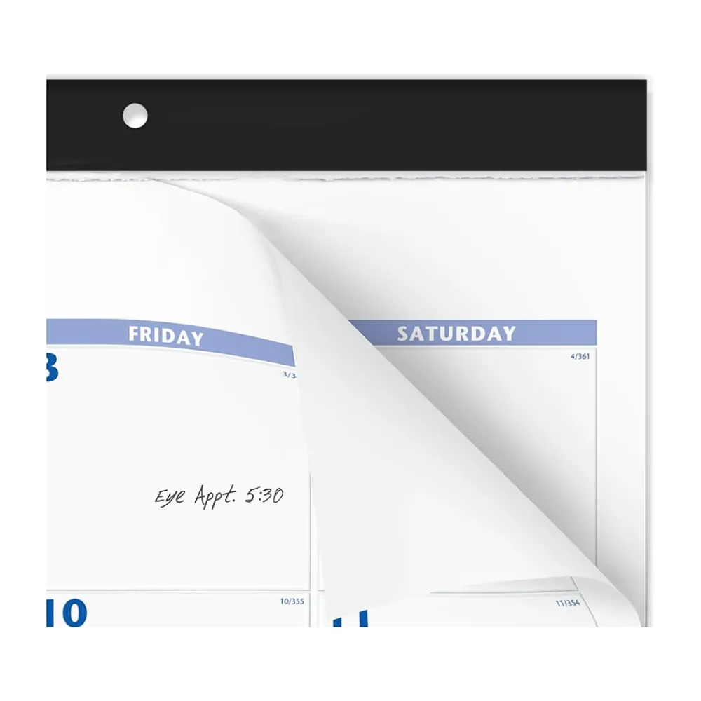2025 Calendars|AT-A-GLANCE 2025 21.75" x 17" Monthly Desk Pad Calendar, White/Blue (SW200-00-25)