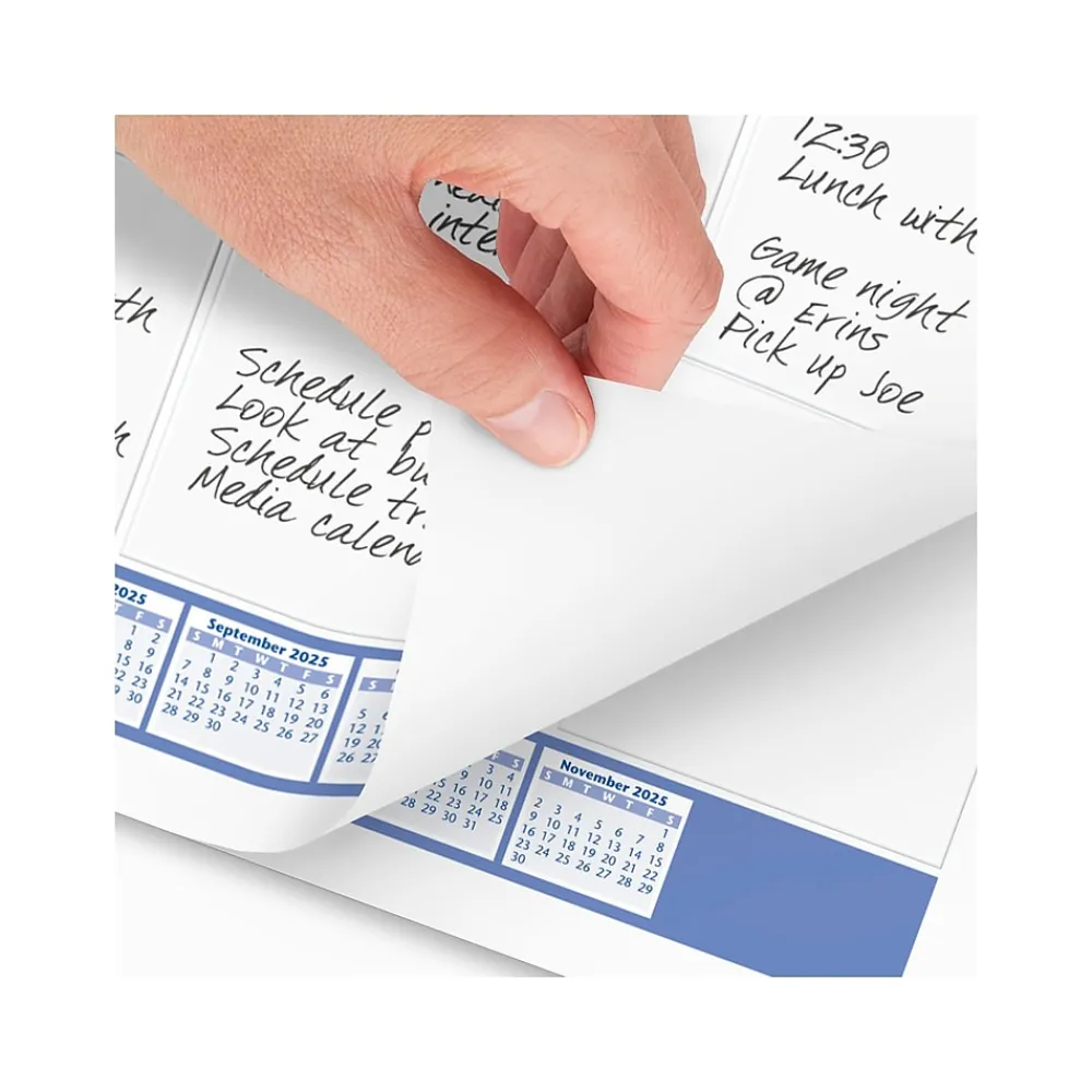 2025 Calendars|AT-A-GLANCE 2025 21.75" x 17" Monthly Desk Pad Calendar, White/Blue (SW200-00-25)