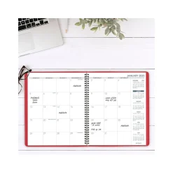 2025 Planners|AT-A-GLANCE 2025 9" x 11" Monthly Planner, Faux Leather Cover, Red (70-250-13-25)