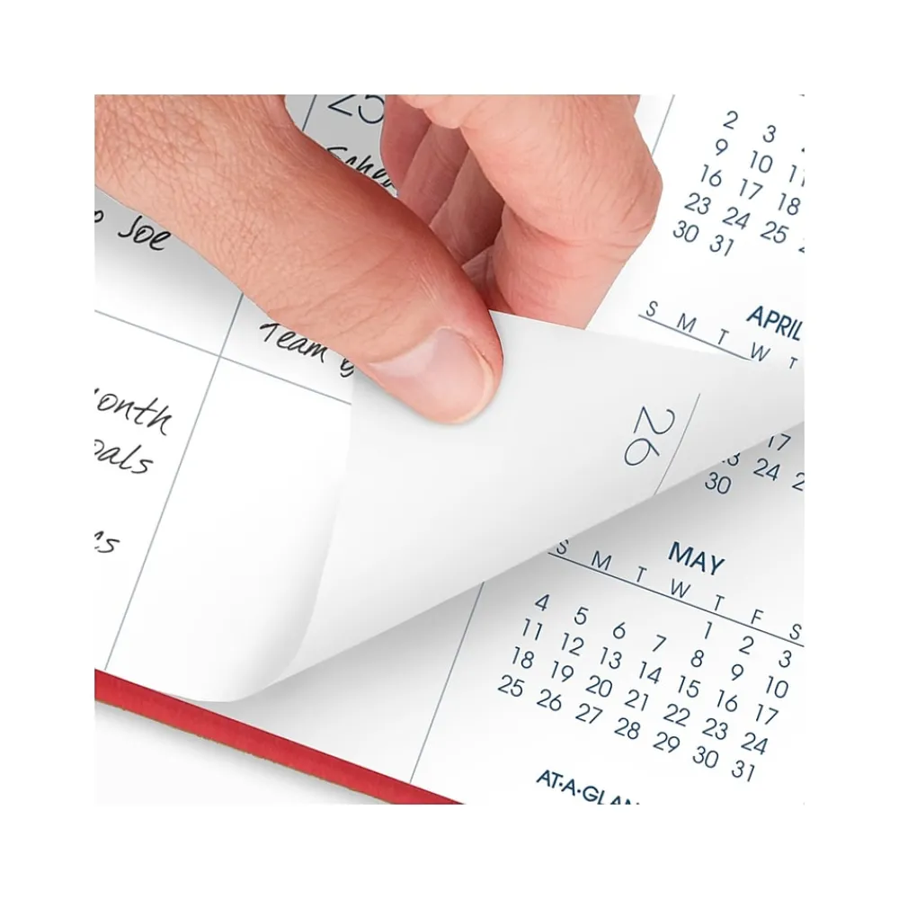 2025 Planners|AT-A-GLANCE 2025 9" x 11" Monthly Planner, Faux Leather Cover, Red (70-250-13-25)
