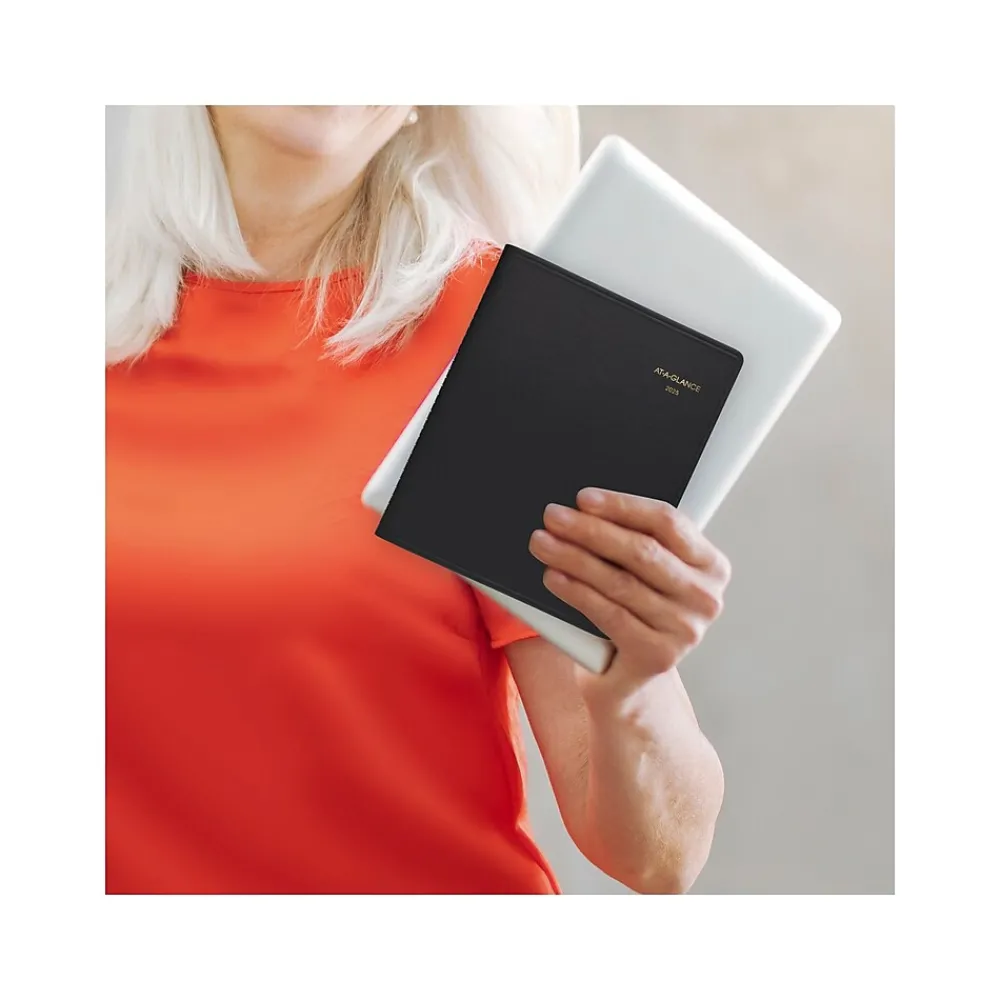 2025 Planners|AT-A-GLANCE 2025 7" x 8.75" Monthly Planner, Faux Leather Cover, Black (70-120-05-25)