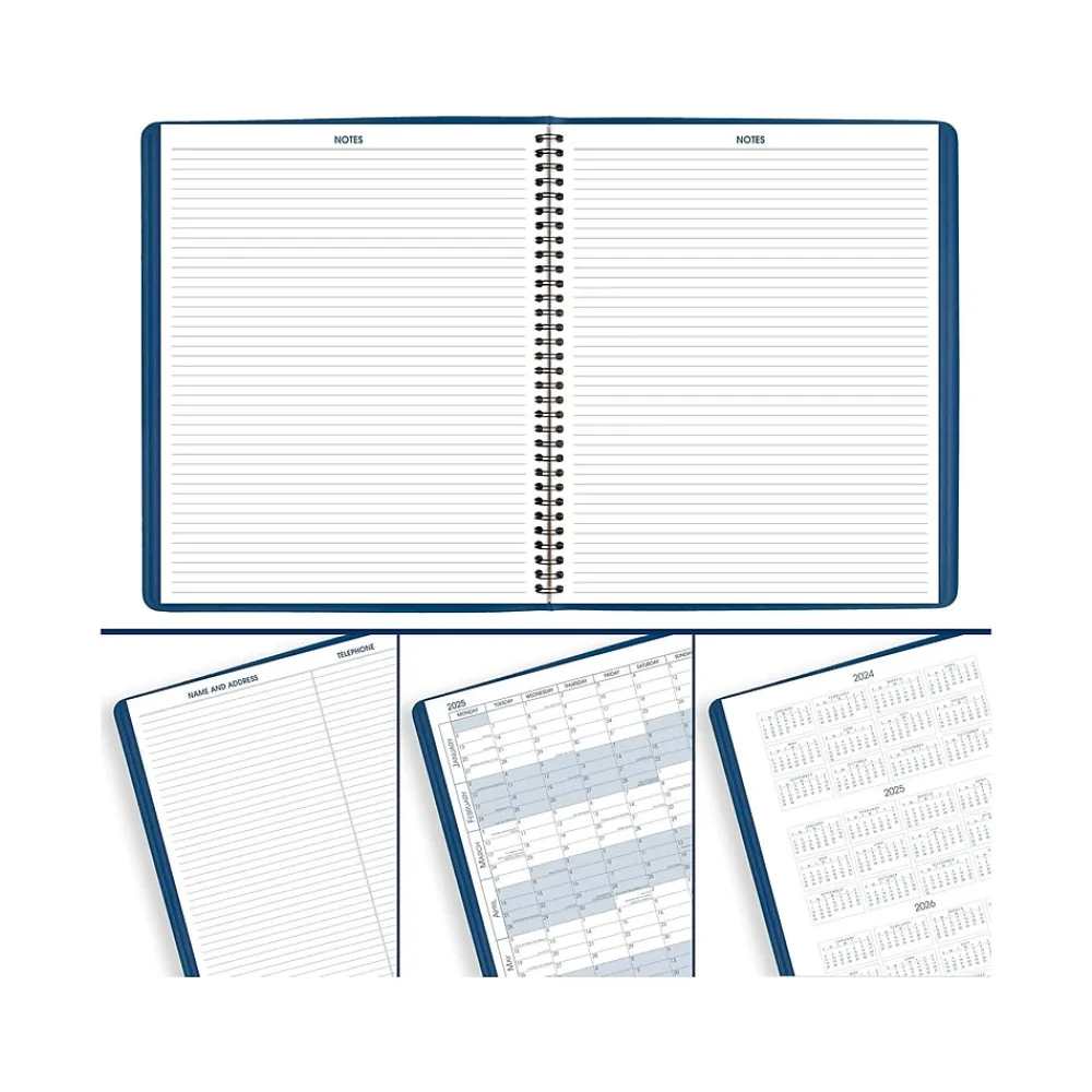 2025 Planners|AT-A-GLANCE 2025-2026 9" x 11" Monthly Planner, Faux Leather Cover, Blue (70-250-20-25)
