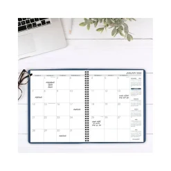 2025 Planners|AT-A-GLANCE 2025 7" x 8.75" Monthly Planner, Faux Leather Cover, Blue (70-124-20-25)