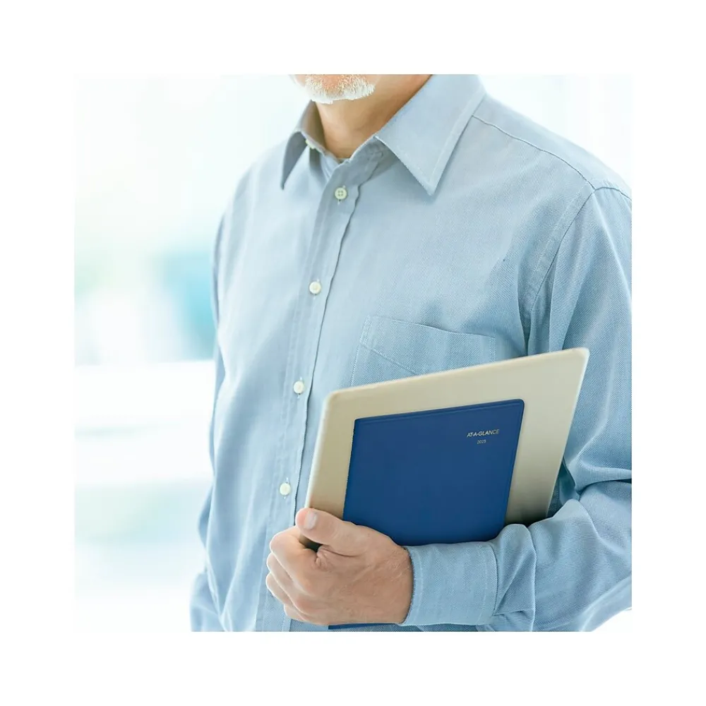 2025 Planners|AT-A-GLANCE 2025 7" x 8.75" Monthly Planner, Faux Leather Cover, Blue (70-124-20-25)