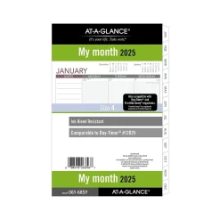 Calendars & Planners Refills|AT-A-GLANCE 2025 5.5" x 8.5" Monthly Planner Refill Pages, White/Gray (061-685Y-25)