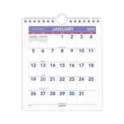 2025 Calendars|AT-A-GLANCE 2025 6.5" x 7.5" Monthly Wall Calendar, White/Purple (PM5-28-25)