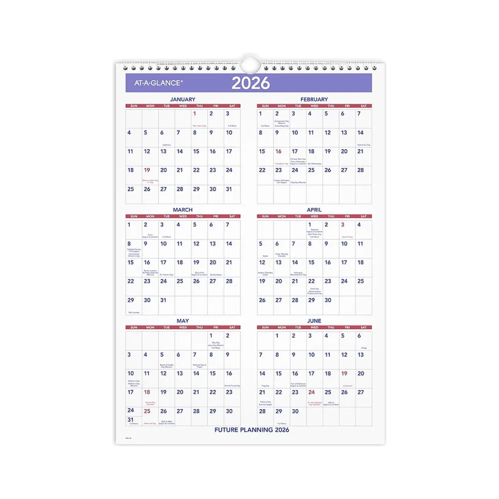 2025 Calendars|AT-A-GLANCE 2025 12" x 17" Monthly Wall Calendar, (PM2-28-25)