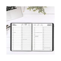 2025 Planners|AT-A-GLANCE 2025 8.5" x 11" 2-Person Daily Appointment Book, Faux Leather Cover, Black (70-222-05-25)