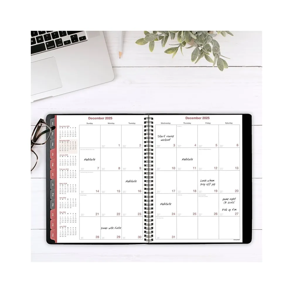 2025 Planners|AT-A-GLANCE 2025 8" x 11" Weekly & Monthly Appointment Book, Faux Leather Cover, Black (33351-2501)
