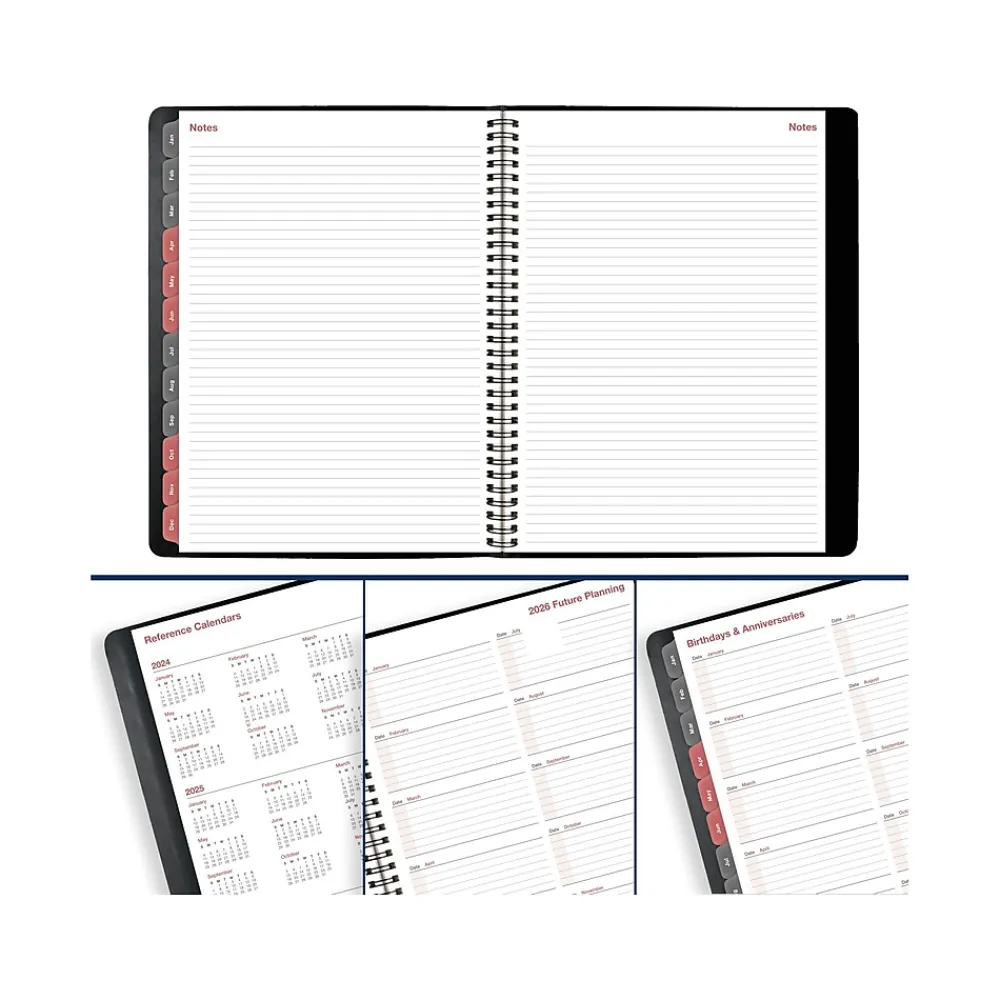 2025 Planners|AT-A-GLANCE 2025 8" x 11" Weekly & Monthly Appointment Book, Faux Leather Cover, Black (33351-2501)