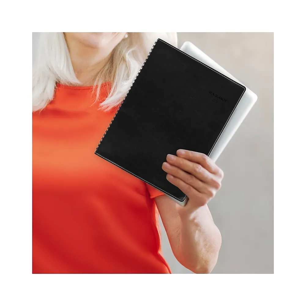 2025 Planners|AT-A-GLANCE 2025 8" x 11" Weekly & Monthly Appointment Book, Faux Leather Cover, Black (33351-2501)