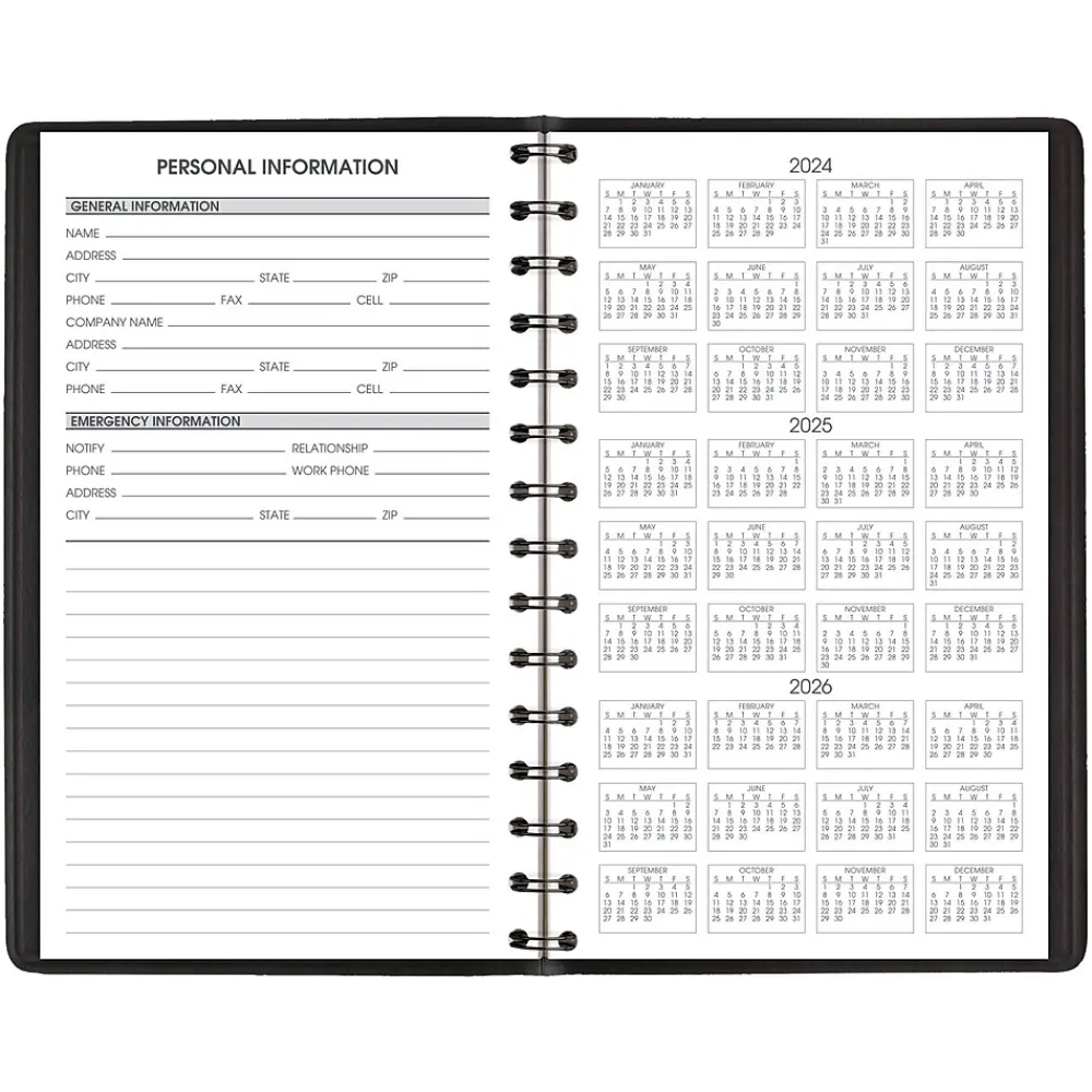 2025 Planners|AT-A-GLANCE 2025 5" x 8" Weekly Appointment Book, Faux Leather Cover, Black (70-075-05-25)