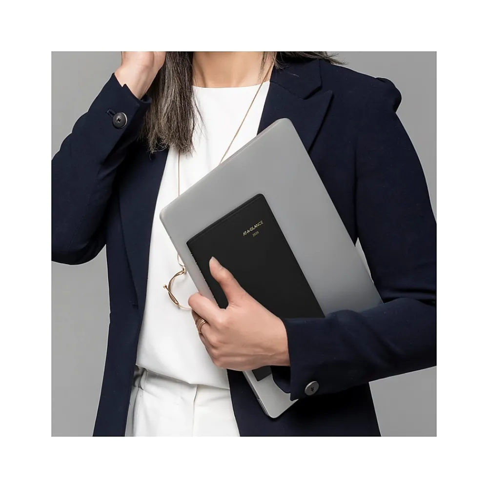 2025 Planners|AT-A-GLANCE 2025 5" x 8" Weekly Appointment Book, Faux Leather Cover, Black (70-075-05-25)