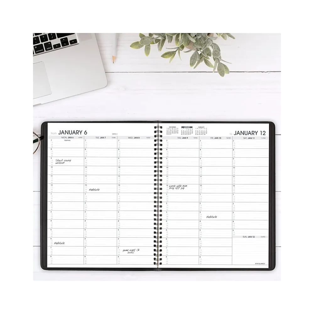 2025 Planners|AT-A-GLANCE 2025 8.25" x 11" Weekly Appointment Book, Faux Leather Cover, Black (70-950-05-25)