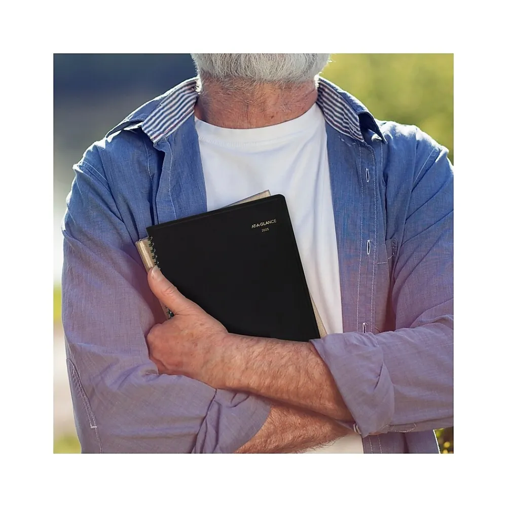 2025 Planners|AT-A-GLANCE 2025 7" x 8.75" Weekly Appointment Book, Faux Leather Cover, Black (70-951-05-25)