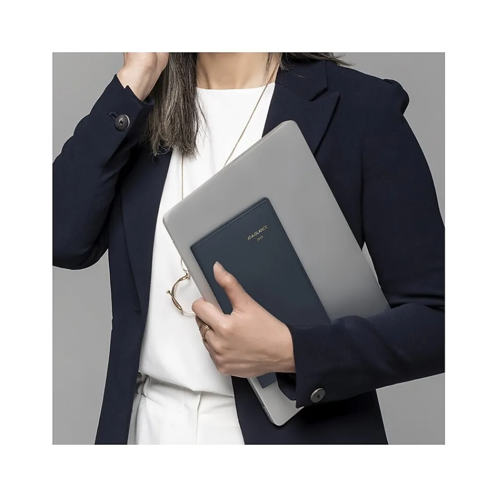 2025 Planners|AT-A-GLANCE 2025 5" x 8" Weekly Appointment Book, Faux Leather Cover, Navy (70-075-20-25)