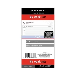 Calendars & Planners Refills|AT-A-GLANCE 2025 6.75" x 3.75" Weekly Planner Refill, White/Gray (063-285Y-25)
