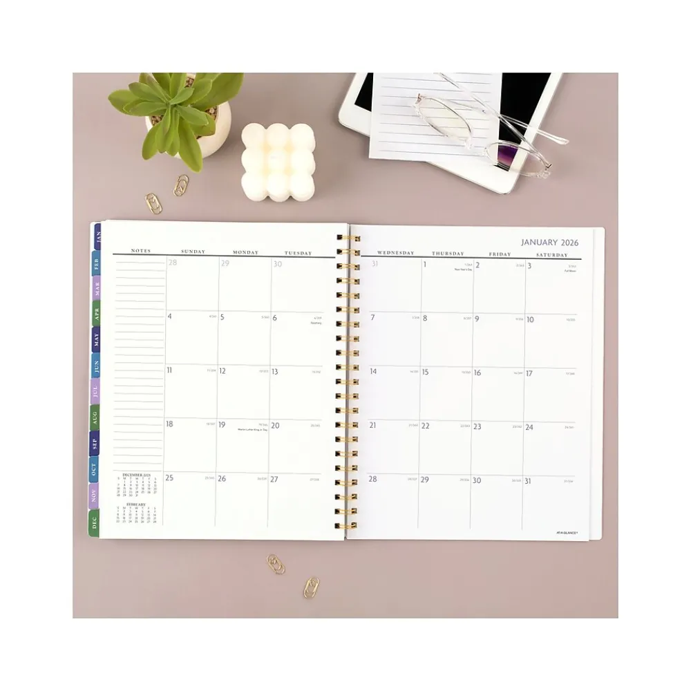2025 Planners|AT-A-GLANCE 2025 Badge Floral 8.5" x 11" Weekly & Monthly Planner, Poly Cover, Multicolor (1722F-905-25)