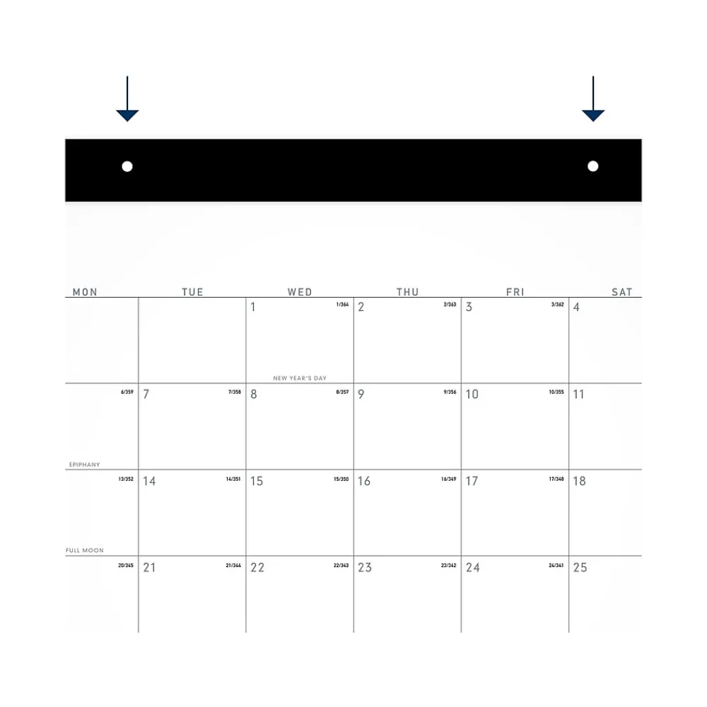 2025 Calendars|AT-A-GLANCE 2025 Contemporary 21.75" x 17" Monthly Desk Pad Calendar, White/Black (SK24X-00-25)
