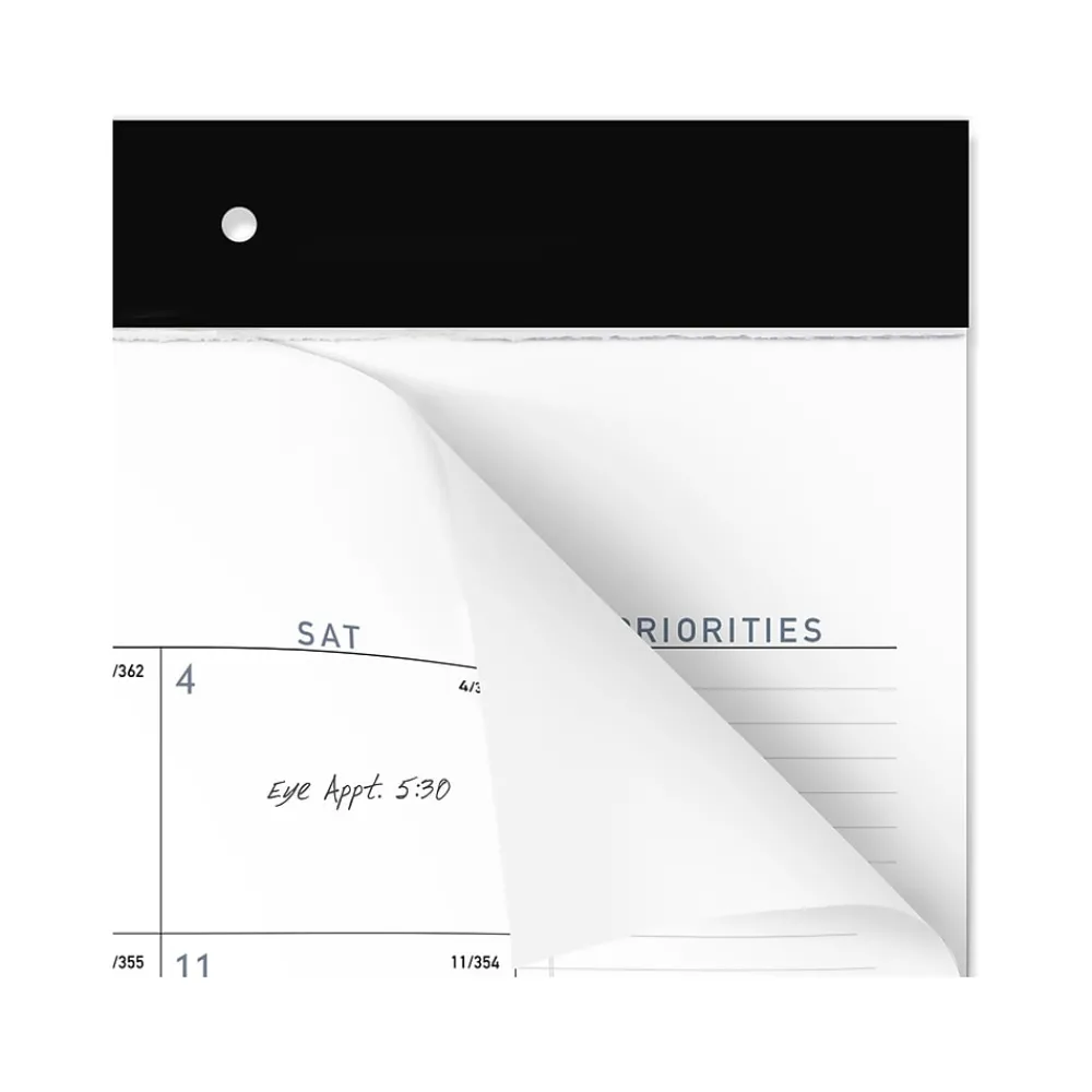 2025 Calendars|AT-A-GLANCE 2025 Contemporary 21.75" x 17" Monthly Desk Pad Calendar, White/Black (SK24X-00-25)