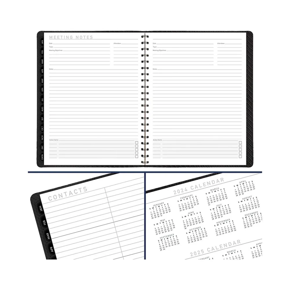2025 Planners|AT-A-GLANCE 2025 Contemporary 8.25" x 11" Weekly & Monthly Planner, Faux Leather Cover, Charcoal (70-950X-45-25)