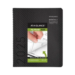2025 Planners|AT-A-GLANCE 2025 Contemporary 9" x 11" Monthly Planner, Faux Leather Cover, Charcoal (70-260X-45-25)