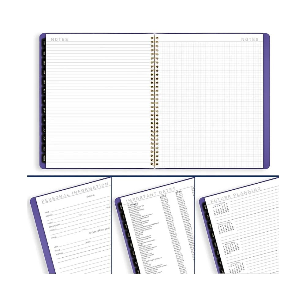 2025 Planners|AT-A-GLANCE 2025 Contemporary 9" x 11" Monthly Planner, Faux Leather Cover, Purple (70-250X-14-25)