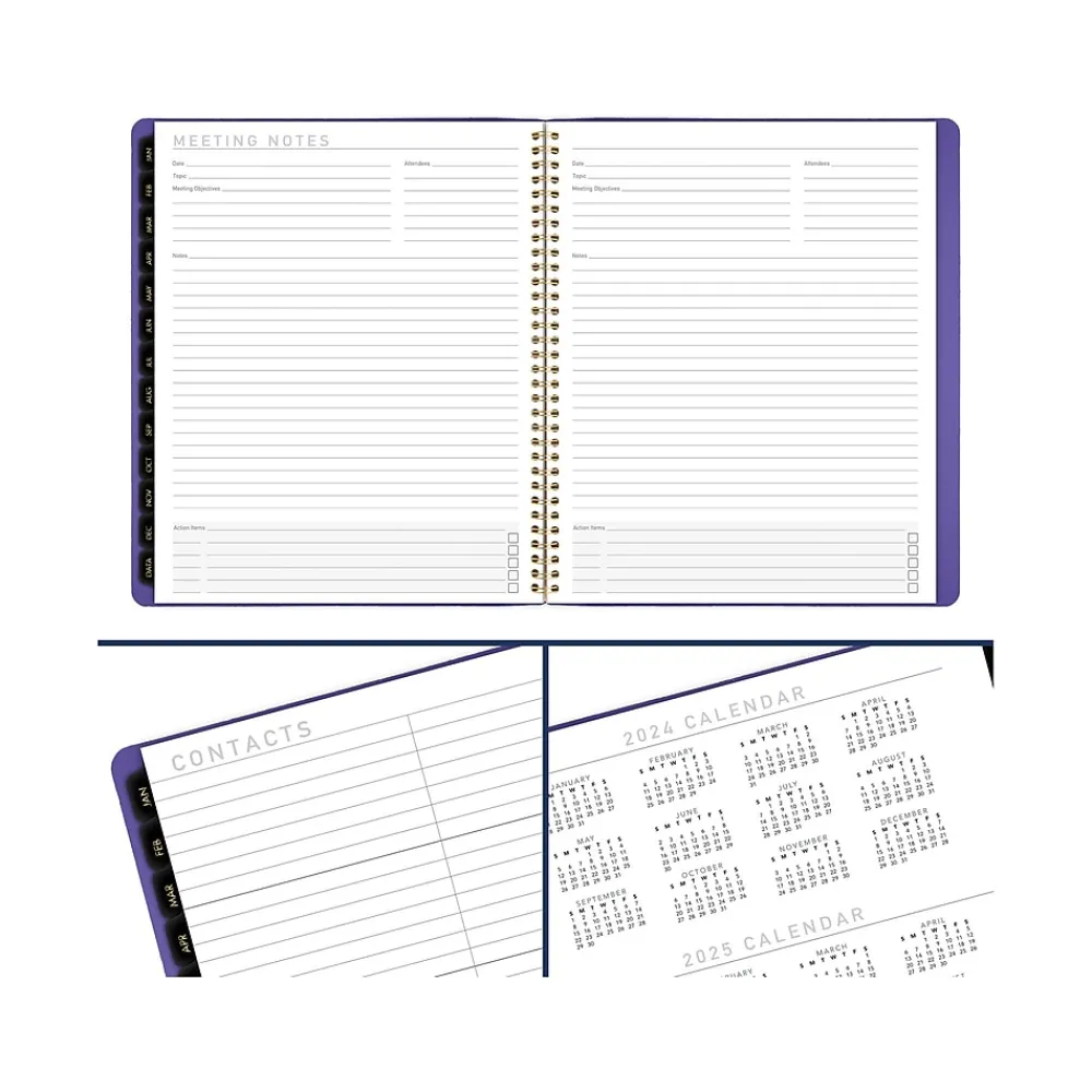 2025 Planners|AT-A-GLANCE 2025 Contemporary 9" x 11" Monthly Planner, Faux Leather Cover, Purple (70-250X-14-25)
