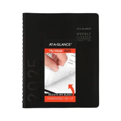 2025 Planners|AT-A-GLANCE 2025 Contemporary 8.25" x 11" Weekly & Monthly Planner, Faux Leather Cover, Black (70-950X-05-25)