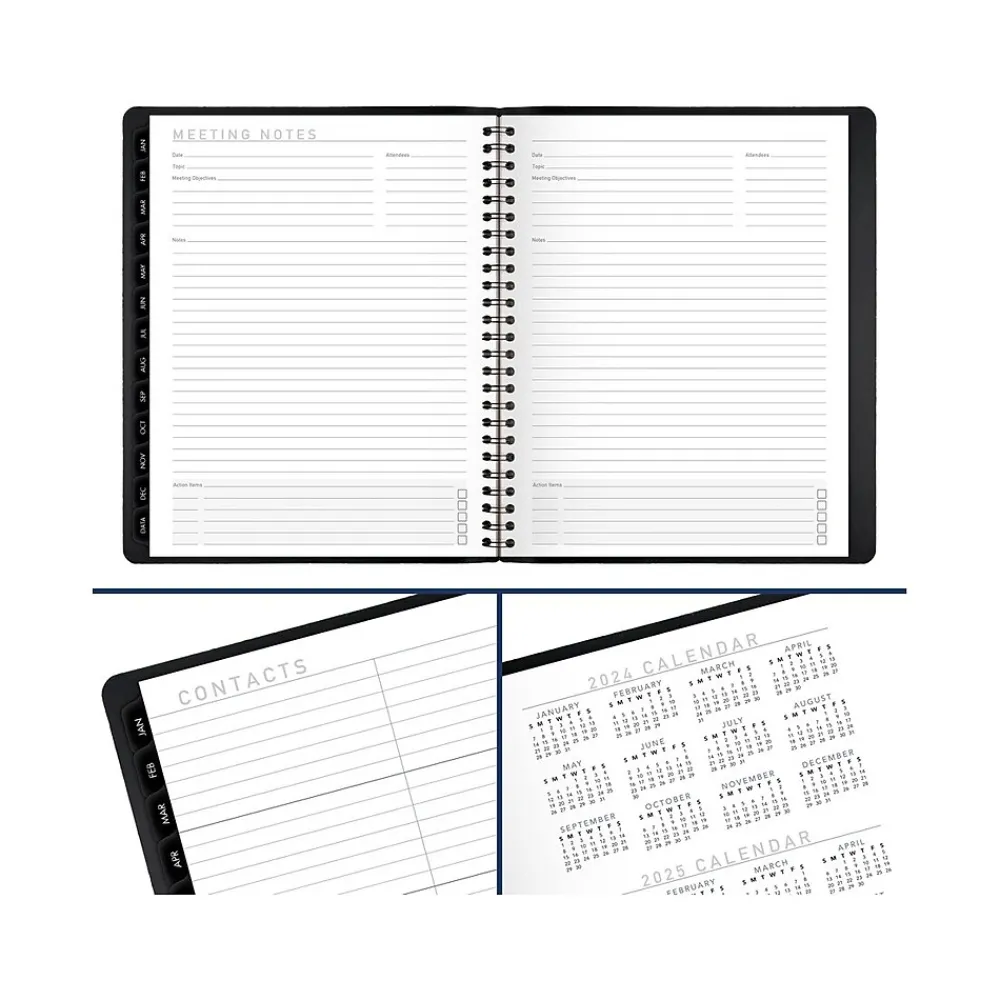 2025 Planners|AT-A-GLANCE 2025 Contemporary 7" x 8.75" Weekly & Monthly Planner, Faux Leather Cover, Black (70-545X-05-25)