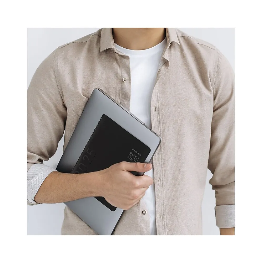 2025 Planners|AT-A-GLANCE 2025 Contemporary 7" x 8.75" Weekly & Monthly Planner, Faux Leather Cover, Black (70-545X-05-25)