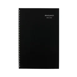 Academic Planners|AT-A-GLANCE 2024-2025 DayMinder 8" x 12" Academic Monthly Planner, Faux Leather Cover, Black (AY2-00-25)
