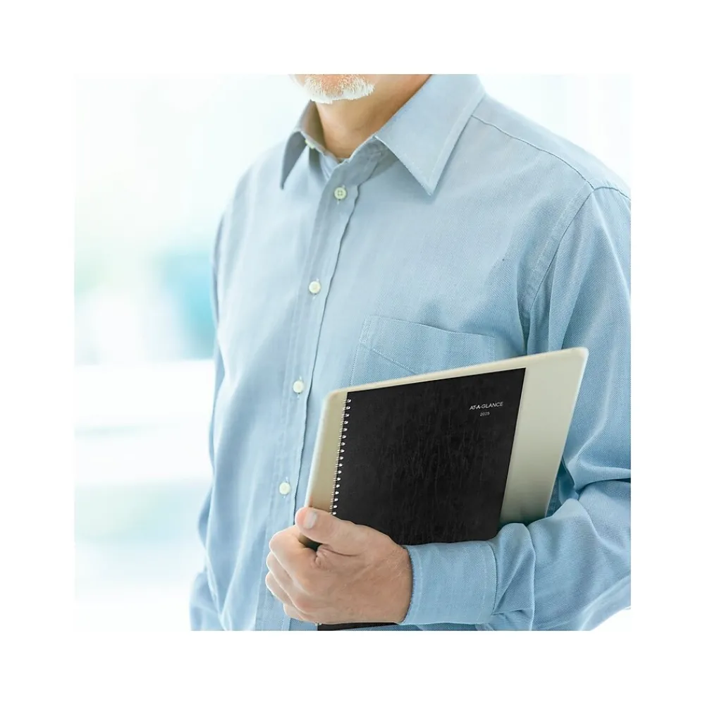 2025 Planners|AT-A-GLANCE 2025 DayMinder 8" x 12" Monthly Planner, Faux Leather Cover, Black (SK2-00-25)