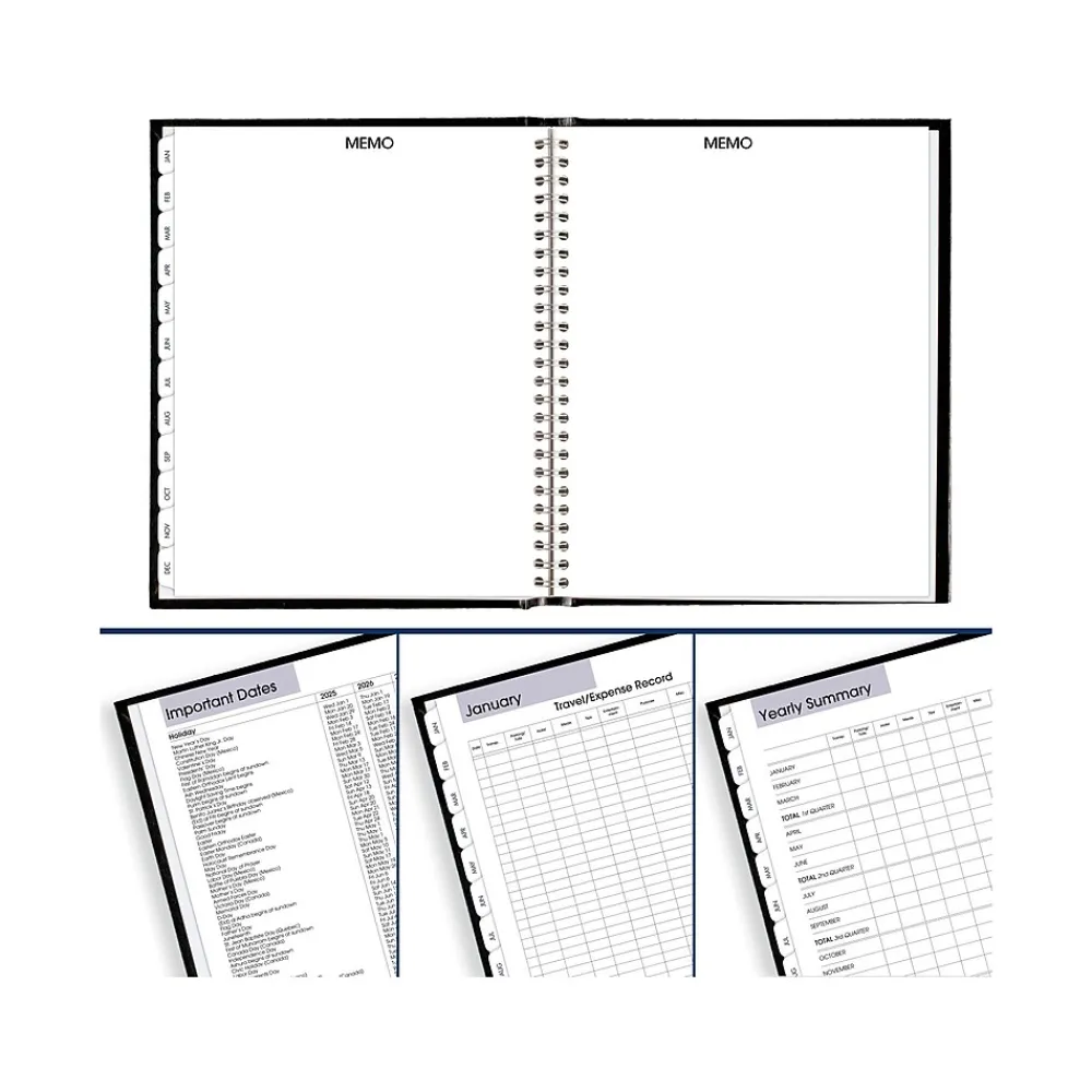 2025 Planners|AT-A-GLANCE 2025 DayMinder 7" x 8.5" Monthly Planner, Faux Leather Cover, Black (G400H-00-25)