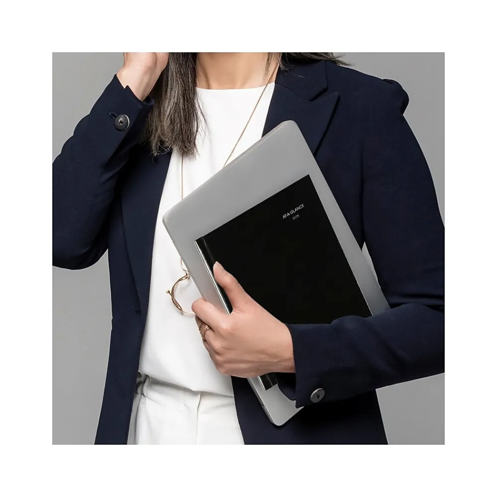 2025 Planners|AT-A-GLANCE 2025 DayMinder 7" x 8.5" Monthly Planner, Faux Leather Cover, Black (G400H-00-25)