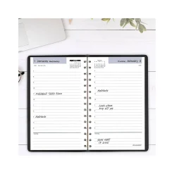 2025 Planners|AT-A-GLANCE 2025 DayMinder 5" x 8" Daily Appointment Book, Faux Leather Cover, Black (SK44-00-25)