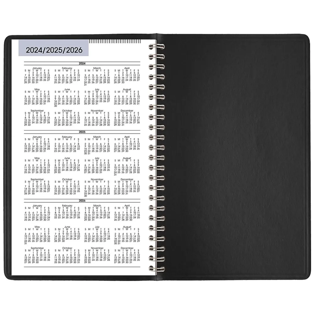 2025 Planners|AT-A-GLANCE 2025 DayMinder 5" x 8" Weekly Appointment Book, Faux Leather Cover, Black (G200-00-25)