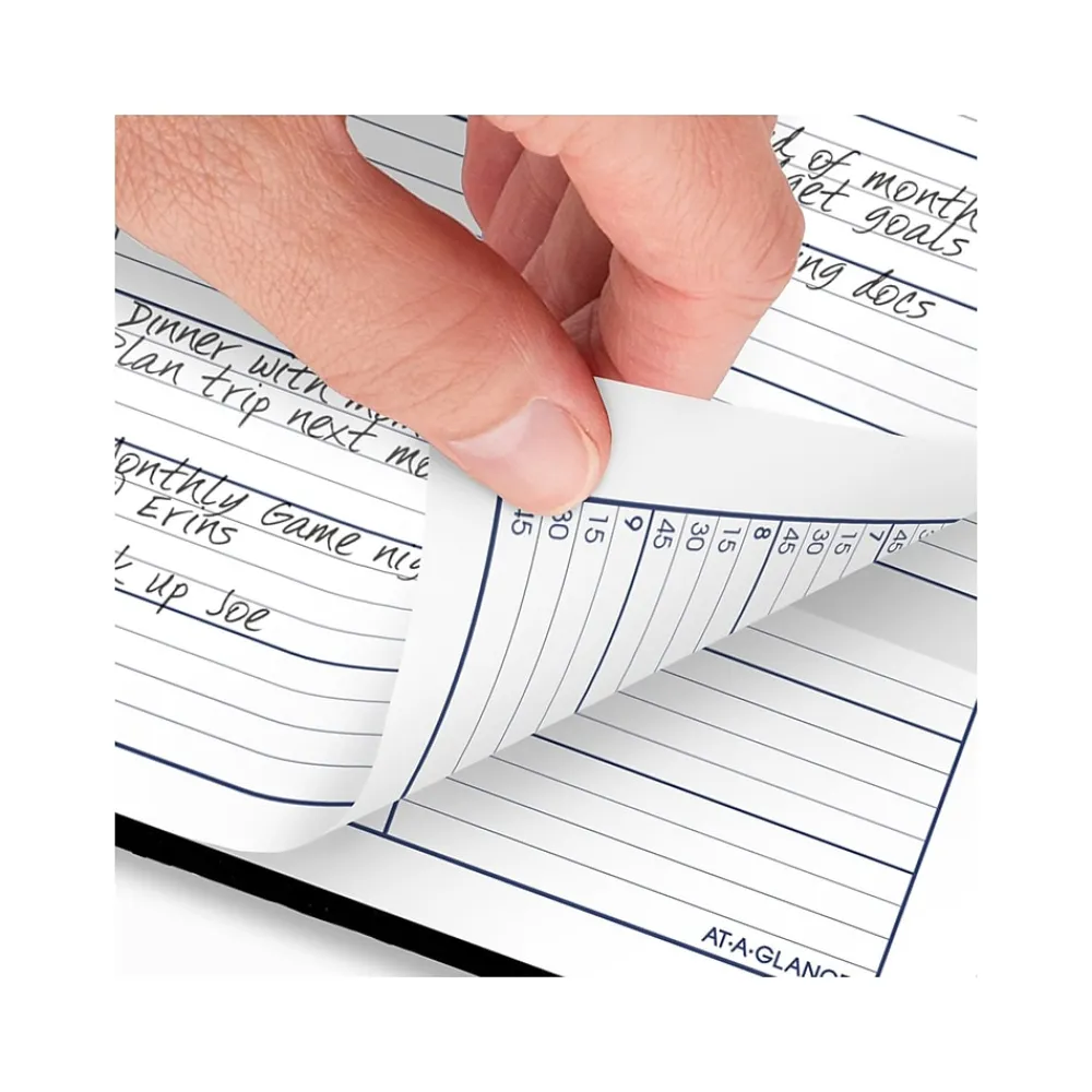 2025 Planners|AT-A-GLANCE 2025 DayMinder 8" x 11" Weekly Appointment Book Planner, Faux Leather Cover, Black (G520H-00-25)