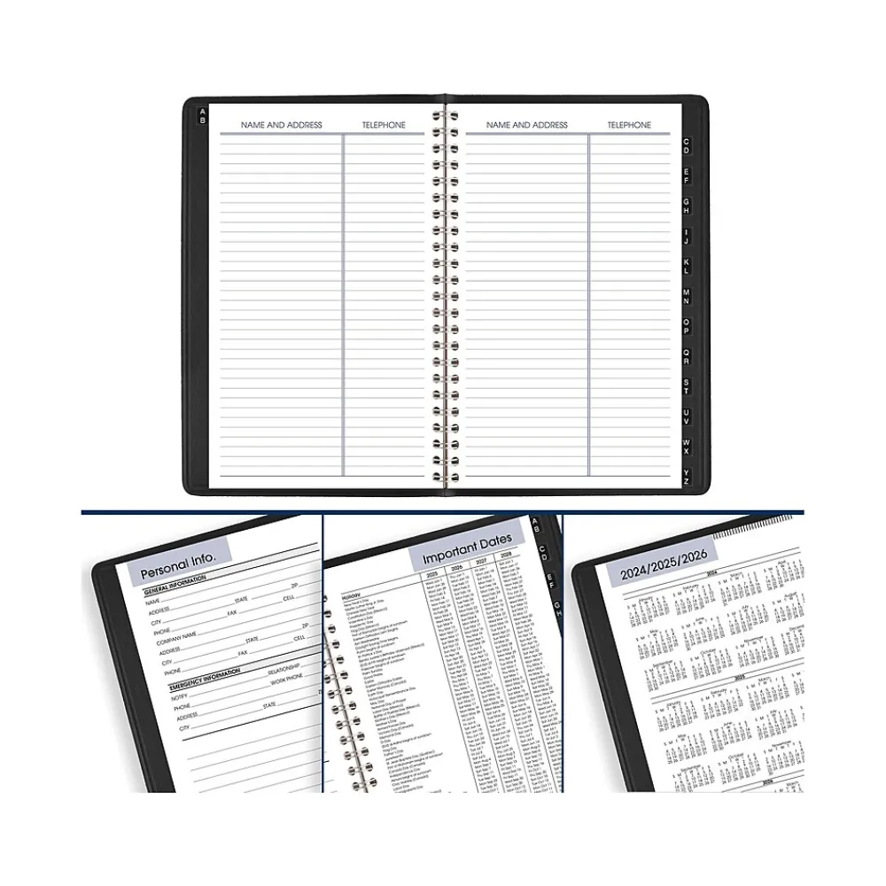 2025 Planners|AT-A-GLANCE 2025 DayMinder 5" x 8" Weekly Appointment Book, Faux Leather Cover, Black (G210-00-25)