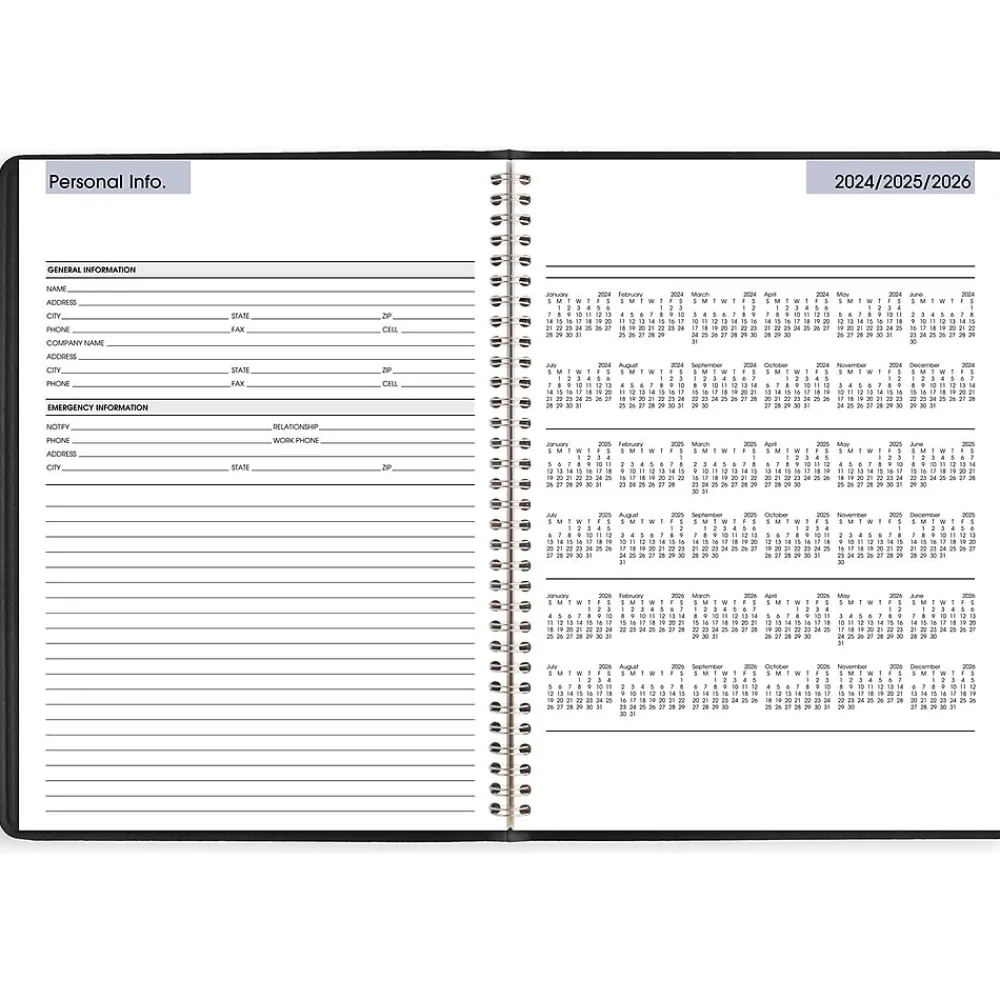 2025 Planners|AT-A-GLANCE 2025 DayMinder 8" x 11" Weekly Appointment Book, Faux Leather Cover, Black (G520-00-25)