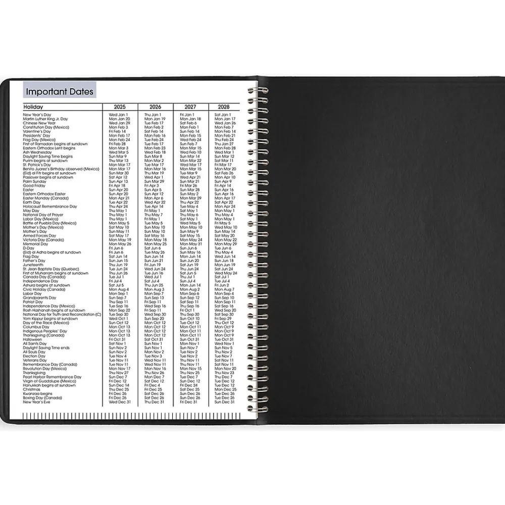 2025 Planners|AT-A-GLANCE 2025 DayMinder 8" x 11" Weekly Appointment Book, Faux Leather Cover, Black (G520-00-25)